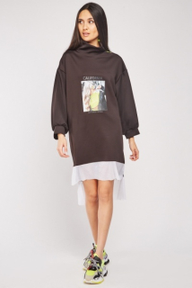 Šaty mikinové Tally Life oversized černé vel. S