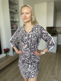 Šaty Miss Goodlife s hadím vzorem vel. XS