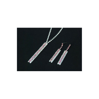 Fashion Jewelry souprava štrasová růžová 8-bn346