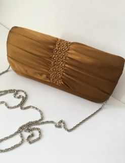 Kabelka společenská hnědo-zlatá