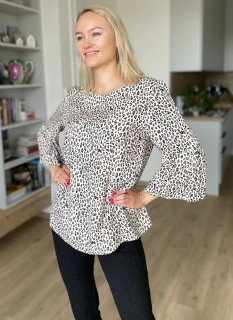 Halenka About You béžová s leopardím vzorem vel. L