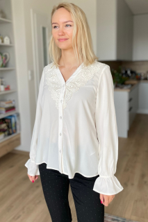 Halenka Vero Moda krémová s krajkou vel. M