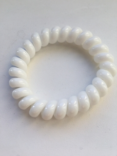 Gumička do vlasů pružinka velká bílá